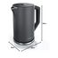 Arendo - Edelstahl Wasserkocher mit Temperatureinstellung 40-100 Grad in 5er Schritten - Doppelwand Design - Modell ELEGANT - 1,5 Liter - 2200 W - Teekocher mit Temperaturanzeige - GS - Cool Grey
