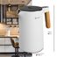 BALTER Edelstahl Wasserkocher mit Temperatureinstellung, 45°C-100°C, Doppelwand, BPA frei, leise & kabellos, Warmhaltefunktion, Teekocher mit Temperaturanzeige, 1.5L, 2200W, Weiss
