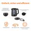 Amazon Basics Wasserkocher 1,7L, 2200 W, BPA-frei mit 360° Basis, Automatische Abschaltung und Herausnehmbarem Kalkfilter, Mattschwarz
