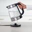 Amazon Basics Elektrischer Wasserkocher aus Glas, 1,7 l, 2200 W, Schwarz, Silber