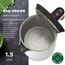 BALTER Edelstahl Wasserkocher mit Temperatureinstellung, 45°C-100°C, Doppelwand, BPA frei, leise & kabellos, Warmhaltefunktion, Teekocher mit Temperaturanzeige, 1.5L, 2200W, Weiss