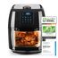GOURMETmaxx Digitale Heißluftfritteuse XXL - 9L Ofen | Airfryer mit Timerfunktion, Touchdisplay, Drehspieß, Schaschlikspießen | fettarm, energiesparend frittieren | 8 Programme, 1800 W