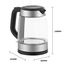 Midea Glas Wasserkocher 1,7 Liter, 2200 Watt, blau LED Innenbeleuchtung, 360° Basis, herausnehmbarer Kalkfilter, Borosilikatglas, BPA frei