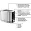 WMF Lono Toaster 2 Scheiben Edelstahl, Doppelschlitz Toaster für große Toastscheiben mit Brötchenaufsatz, 2 Scheiben, XXL-Toast, 7 Bräunungsstufen, 900 W, edelstahl matt