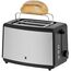 WMF Bueno Edition Toaster 2 Scheiben Edelstahl, Doppelschlitz Toaster mit Brötchenaufsatz, 2 Scheiben, 7 Bräunungsstufen, 800 W, edelstahl matt