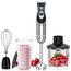 FRESKO 4-in-1 Stabmixer Edelstahl, 1000W Pürierstab mit 12 Geschwindigkeiten und Turbo-Modi, Inklusive Schneebesen, 500ml Lebensmittelhacker und 700ml Messbecher, für Babynahrung, Suppe, Smoothies