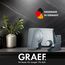 GRAEF. G50 - Elektrischer Allesschneider, Made in Germany, Edelstahl-Wellenschliffmesser Ø 170 mm, Schnittstärke 0-20 mm, Energiesparmotor 170 W, Kindersicherung, Platzsparendes Design, Grau