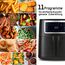 GOURMETmaxx Heißluftfritteuse 6,5 L Airfryer | Fritteuse mit Touchscreen, 9 Funktionen, 11 Programme | Minibackofen – fast ohne Öl braten | Airfryer Zubehör spülmaschinengeeignet