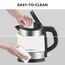 Midea Glas Wasserkocher 1,7 Liter, 2200 Watt, blau LED Innenbeleuchtung, 360° Basis, herausnehmbarer Kalkfilter, Borosilikatglas, BPA frei