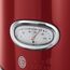 Russell Hobbs Wasserkocher [1,7l, 2400W] Retro Rot und polierter Edelstahl (Schnellkochfunktion, Wassertemperaturanzeige im Retrodesign, außenliegende Wasserstandsanzeige) Vintage Teekocher 21670-70