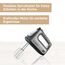 SEVERIN Handmixer, Handrührgerät mit 5 Geschwindigkeitsstufen, praktischer Handrührer mit 2 Edelstahl-Rührbesen und -Knethaken, 400 W, grau-metallic-schwarz / Edelstahl, HM 3832