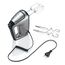SEVERIN Handmixer, Handrührgerät mit 5 Geschwindigkeitsstufen, praktischer Handrührer mit 2 Edelstahl-Rührbesen und -Knethaken, 400 W, grau-metallic-schwarz / Edelstahl, HM 3832