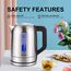 GRIFEMA Wasserkocher Edelstahl 1.7L, 2200W - Teekocher Elektrisch mit Kalkfilter, Kettle Leise, Schnell, Kabellos, Kitchen aid Wasserkocher BPA-Frei, Automatische Abschaltung, Überhitzungsschutz