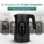EMERIO Wasserkocher Edelstahl 1,7 L – Isolierte Doppelwand – Temperaturwahl 40–100 °C in 5 °C Schritten – Digitales Display mit Tee- & Warmhaltefunktion – 2200 W – Auto‑Off | WK‑132229