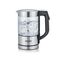 SEVERIN Digitaler Mini Glas Wasserkocher, kompakter Wasserkocher mit Temperaturauswahl, elektrisch, mit Kalkfilter, 0,5L, Edelstahl-gebürstet, Glas, schwarz, WK 3458