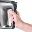 SEVERIN Handmixer, Handrührgerät mit 5 Geschwindigkeitsstufen, praktischer Handrührer mit 2 Edelstahl-Rührbesen und -Knethaken, 400 W, grau-metallic-schwarz / Edelstahl, HM 3832
