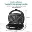 Emerio Doppel Sandwich Maker, BPA frei, klassische Form für dreieckiges Sandwich, leicht zu reinigen, Antihaftbeschichtung, heizt schnell auf, 750 Watt, Schwarz