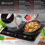 KESSER® Induktionskochplatte Induktionskochfeld 2 Platten 3500W Tragbares 57cm Kochplatte + 3x Mikrofasertuch + 1x Rezeptbuch, 8 Heizstufen, 4-Stunden-Timer, Touch-Steuerung, Booster-Funktion 220-240V