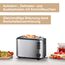 SEVERIN Automatik-Toaster mit 2 Toastschlitzen, mit Brötchenaufsatz, Edelstahl, zum Toasten, Auftauen und Erwärmen, 850 W, Edelstahl gebürstet/schwarz, AT 2514