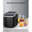 Silonn Eiswürfelmaschine, Eiswürfelbereiter 9 Würfel in 6 Minuten fertig, 12 KG in 24 Stunden, Selbstreinigende Kleine Eiswürfelmaschine, 2 Eiswürfel Größen für Küche, Büro, Bar und Party, Schwarz