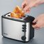 SEVERIN Automatik-Toaster mit 2 Toastschlitzen, mit Brötchenaufsatz, Edelstahl, zum Toasten, Auftauen und Erwärmen, 850 W, Edelstahl gebürstet/schwarz, AT 2514