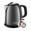 Russell Hobbs Wasserkocher klein [1,0l] Colours+ Edelstahl Grau (2400W, Schnellkochfunktion, herausnehmbarer Kalkfilter, außenliegende Wasserstandsanzeige, kleiner Reisewasserkocher)Teekocher 24993-70