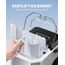 Silonn Eiswürfelmaschine mit Griff-Eiswürfelkorb – Tragbar & Selbstreinigend, Mini Ice Maker 9 Eiswürfel/6 Min. 12 KG/Tag, Eiswürfel einfach entnehmen und überall nutzen
