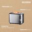 SEVERIN Automatik-Toaster mit 2 Toastschlitzen, mit Brötchenaufsatz, Edelstahl, zum Toasten, Auftauen und Erwärmen, 850 W, Edelstahl gebürstet/schwarz, AT 2514