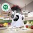 Bosch MultiPower Serie 6 Fleischwolf MFWS607W, 2 Lochscheiben (4,5 und 8 mm), Edelstahl, spülmaschinenfest, Kebbe- und Wurst-Aufsatz, Motorblockleistung 2.100 W, Weiß