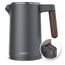 Arendo - Wasserkocher Edelstahl mit Temperatureinstellung - 45°C-100°C - 1.5 Liter - Doppelwand - BPA frei - Warmhaltefunktion - Teekocher mit Temperaturanzeige - Griff Cool Touch - Cool Grey