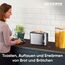 SEVERIN Automatik-Toaster mit 2 Toastschlitzen, mit Brötchenaufsatz, Edelstahl, zum Toasten, Auftauen und Erwärmen, 850 W, Edelstahl gebürstet/schwarz, AT 2514