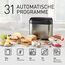 Panasonic SD-YR2550 Vollautomatischer Brotbackautomat, horizontales Design, Rosinen-Nussverteiler und Hefespender, 31 automatische Programme, zwei Temperatursensoren, 13-Stunden-Zeitvorwahl, Silber