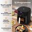 Balter Heißluftfritteuse Airfryer, 5,5 L, Friteuse Heissluftfritteuse XXL mit Sichtfenster, 12 Programme, all-in-1 Air Fryer, inkl. 100 Rezepte, HL-551T