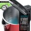Arendo - Edelstahl Wasserkocher mit Temperatureinstellung 40-100 Grad in 5er Schritten - Doppelwand Design - Modell ELEGANT - 1,5 Liter - 2200 W - Teekocher mit Temperaturanzeige - GS - Karminrot