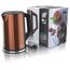 Arendo - Edelstahl Wasserkocher mit Temperatureinstellung 40-100 Grad in 5er Schritten - Doppelwand Design - Modell ELEGANT - 1,5 Liter - 2200 W - Teekocher mit Temperaturanzeige - GS - Kupfer