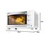 Cecotec Tischofen BakeundToast 3090 White Gyro, 30L, 1500W, 5 Funktionen, Inklusive Drehspieß, Innenbeleuchtung, Krümelschublade, 360º-Griff, Konvektionsgaren, Doppelt verglaste Tür