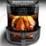 Heißluftfritteuse XXL Air Fryer 9L - Heissluftfriteuse mit Großes Sichtfenster | Friteuse Airfryer ohne Öl mit Digitalem Led Touchscreen, 8 Programmen, Shake-Modus, 1800W, Rezeptbuch