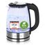 Bomann Doppel-Kochplatte DKP 5033 E, ideal für Camping, Küche oder Büro, zwei Kochplatten groß 18 cm und klein 15 cm, edelstahl & Emerio WK-119988 Glas Wasserkocher,1.7 Liter, Schwarz, Silber
