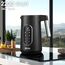 Wasserkocher Edelstahl mit Temperatureinstellung (40°C-100°C) 1,7 Liter 2200 Watt Teekocher 100% BPA FREI Warmhaltefunktion LED Display mit Temperaturwahl Wasser Kocher Water Kettle (Silk Schwarz)