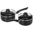 Bomann DKP 5033 E CB Edelstahl-Doppelkochplatte, 2 Kochplatten (1x Ø ca. 180mm, 1500W, 1x Ø ca. 150mm, 1000W), Edelstahl/schwarz & Amazon Basics - 8-teiliges Kochgeschirr mit Antihaftbeschichtung