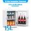 KESSER® 2in1 Mini Kühlschrank Kühlbox 15 Liter Kühl und Heizfunktion Tragbarer AC DC 220-240V/12V Steckdose und Zigarettenanzünder Warmhaltebox -Thermobox Auto Büros Zimmer Camping Garten Weiß