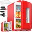 KESSER® 2in1 Mini Kühlschrank Kühlbox 15 Liter Kühl und Heizfunktion Tragbarer AC DC 220-240V/12V Steckdose und Zigarettenanzünder Warmhaltebox, Thermobox Auto Büros Zimmer Camping Garten Rot