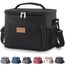 Lifewit Isolierte Kühltasche, Wiederverwendbare Lunchtasche, Tragbare Kühlbox auslaufsicher, Tragetasche mit verstellbarem Schulterriemen für Erwachsene für Arbeit/Picknick, Schwarz, 9L 12 Dosen