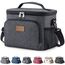 Lifewit Isolierte Kühltasche, Wiederverwendbare Lunchtasche, Tragbare Kühlbox auslaufsicher, Tragetasche mit verstellbarem Schulterriemen für Erwachsene für Arbeit/Picknick, Dunkelgrau, 9L 12 Dosen