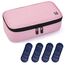 ALLCAMP Insulin Kühltasche Kühlbox für Tragbarer Organizer Diabetiker Medikamente mit 4 Eisbeuteln, Isolierfutter und Stiftaufbewahrung Rosa