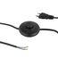 REV Lampenkabel mit Schalter, Fußschalter Lampe, Kabel mit Schalter; Euro Zuleitung, 2m, max. 2A, schwarz