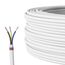 Textilkabel für Lampe, Textilummanteltes Rundkabel, dreiadrig 3x0,75mm², Weiß - Meterware, Preis pro Meter