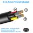 5 Meter 16AWG 3x1,5mm² Elektrischer Draht, 3 Adrig Kabel Erdkabel 5V/12V/24V Stromkabel Verzinntes Kupferkabel, Flexibel und Weich Niedrige Impedanz Hohe Temperaturbeständigkeit Verlängerungskabel