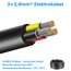 30 Meter 14AWG 3x2,0mm² Elektrischer Kabel, 3 Adriges Kabel 5V/12V/24V/300V Stromkabel Verzinntes Kupferkabel, Flexibel und Weich Niedrige Impedanz Hohe Temperaturbeständigkeit Verlängerungskabel