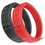 Gruiqrd 10 Gauge Silikondraht, 10 AWG 5,26 mm² Elektrokabel 5 m [2,5 m schwarz und 2,5 m rot], flexible 1050 Litzen 0,08 mm verzinnter Kupfer-Hochtemperaturdraht für ferngesteuerte Autos, Marine usw